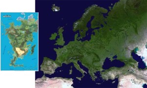 Größenvergleich Aventurien/Europa