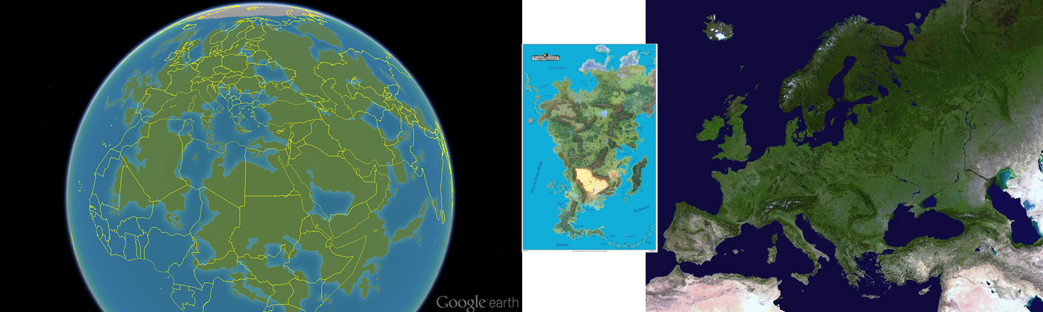 Vergleich Lorakis/Erde und Aventurien/Europa
