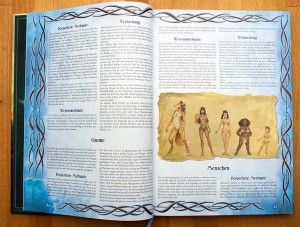 Splittermond - Die Welt - Völkertafel zu allen spielbaren Spezies sind vorhanden